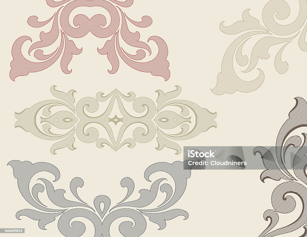 Lined Scroll Elements Stock Illustration - Download Image Now - 2000 ...