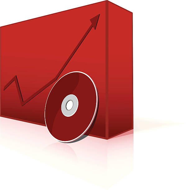software-box - dvd cd computer software red stock-grafiken, -clipart, -cartoons und -symbole