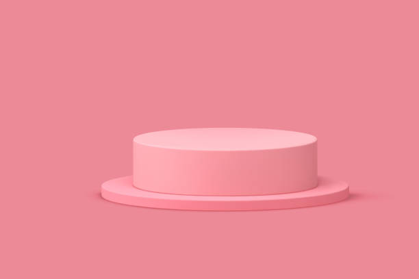 istock Trendy pastel pink 3d cylinder podium pedestal mock up for cosmetic product show vector 1656600505