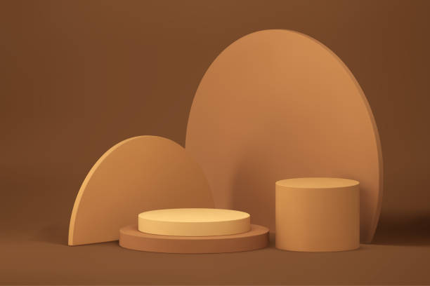 istock Beige 3d circle podium pedestal neutral minimalist aesthetic showcase realistic vector 1656600829