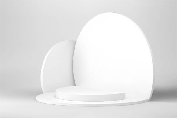 istock White 3d podium neutral showroom circle pedestal mock up for cosmetic product show vector 1656601061