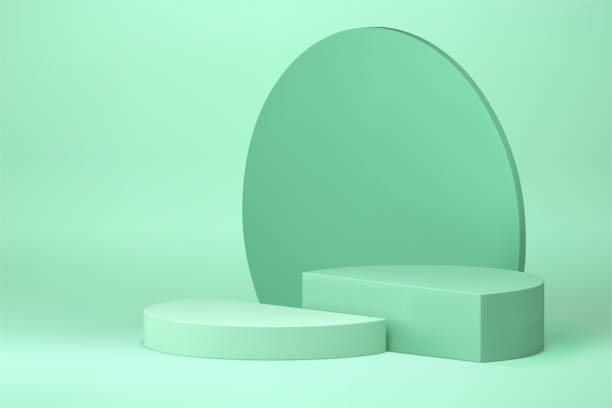istock 3d podium showcase light green circle pedestal mock up for cosmetic product show presentation vector 1656601071