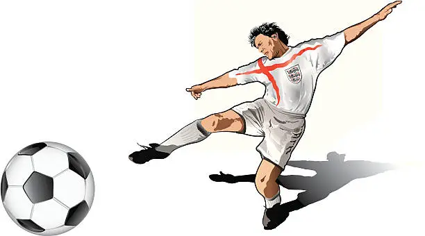 Vector illustration of English soccer player