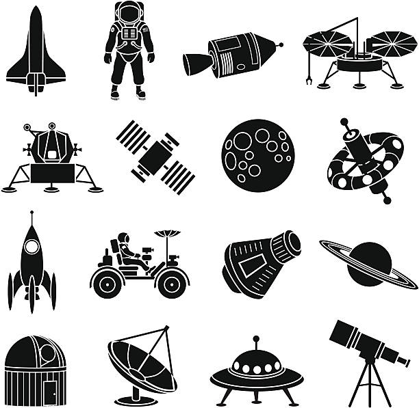 kuvapankkikuvitukset aiheesta avaruuden tutkimisen kuvakkeet - astronaut icons