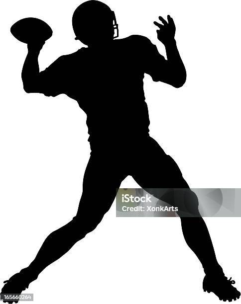 Silhouette Dun Jeté De Lit Et Chambre À Grand Lit Vecteurs libres de droits et plus d'images vectorielles de Joueur de football américain - Joueur de football américain, Silhouette - Contre-jour, Football américain