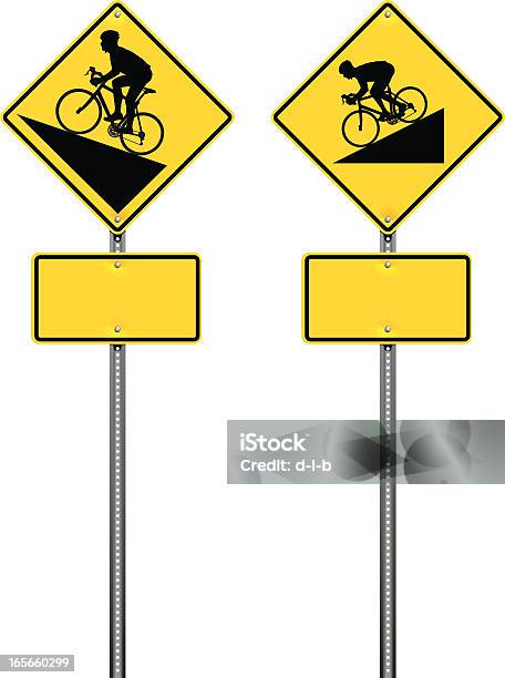 急峻な丘の自転車警告標識 - ロードバイクのベクターアート素材や画像を多数ご用意 - ロードバイク, 1人, のりものに乗る