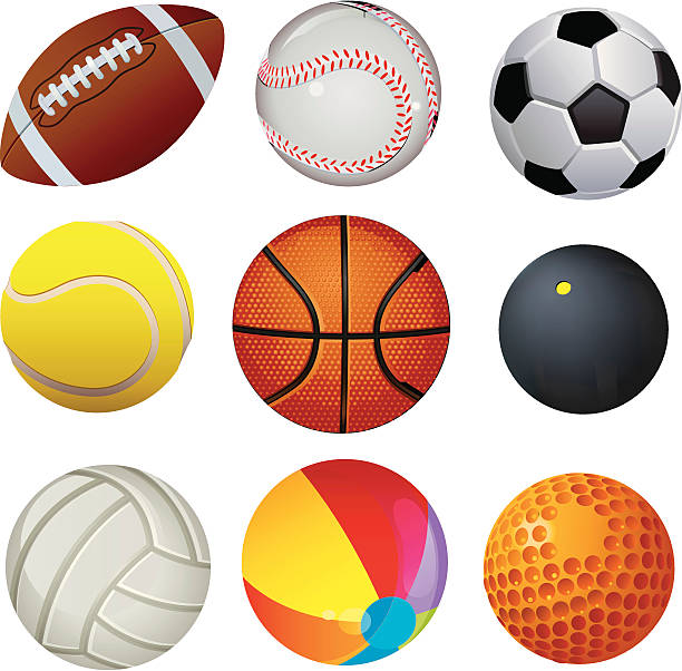 мяч - traditional sport illustrations stock illustrations