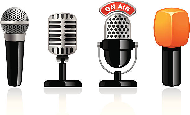 Microphone icons Microphone icons collection dynamic microphone stock illustrations