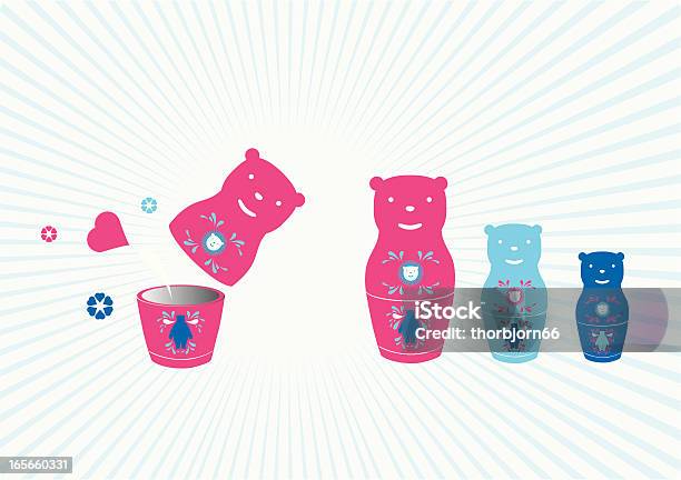 Lalka Rosyjski Bear - Stockowe grafiki wektorowe i więcej obrazów Matrioszka - Matrioszka, Zwierzę, Babuszka