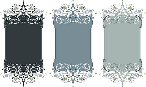 aufwendige-einsätze und girlanden - art nouveau classic backgrounds frame stock-grafiken, -clipart, -cartoons und -symbole