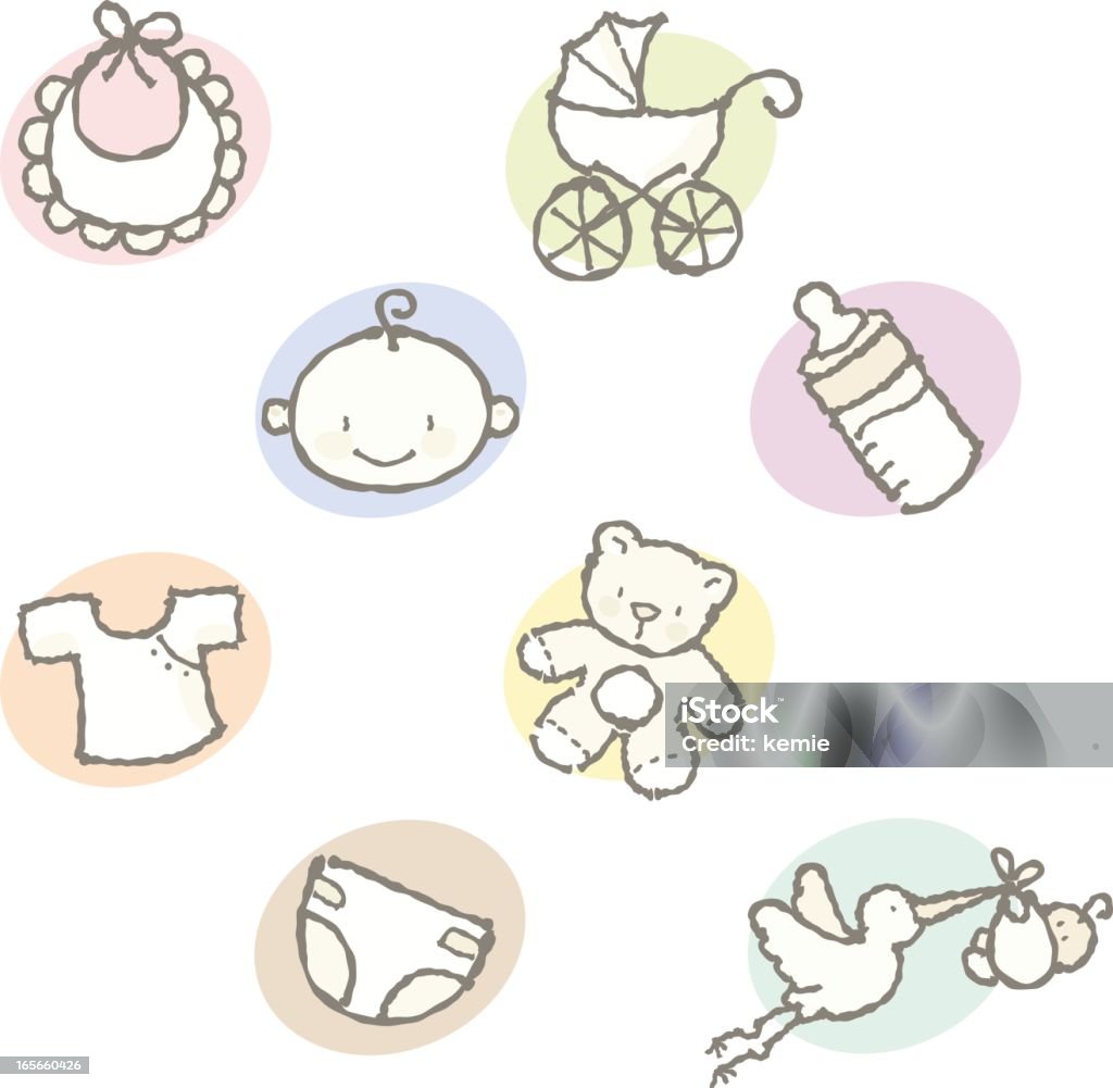 Traços: Ícones de Bebé - Royalty-free Bebé arte vetorial