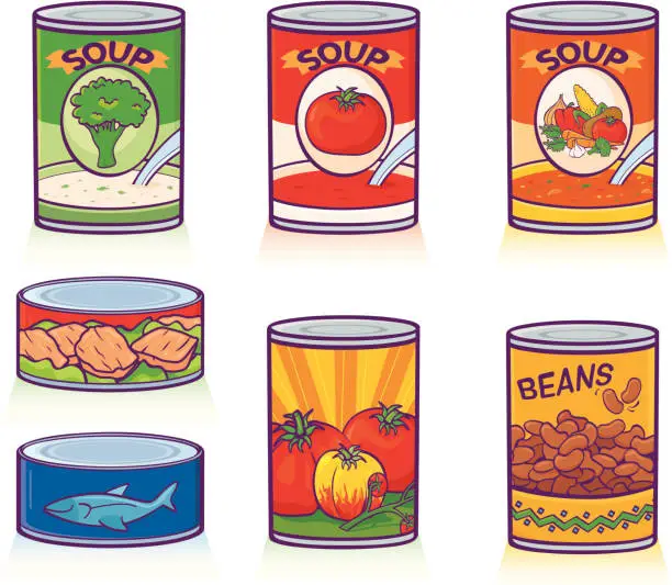 Vector illustration of Canned Goods