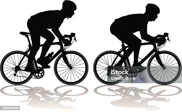 Modelli Di Fibra Di Carbonio Con I Ciclisti Biciclette Da Corsa - Immagini vettoriali stock e altre immagini di Ciclismo
