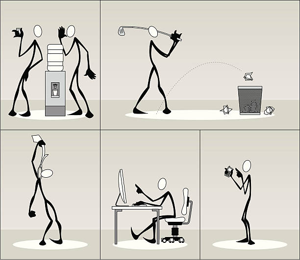 illustrations, cliparts, dessins animés et icônes de dessinez d'affaires moderne de série 3 - water cooler illustrations