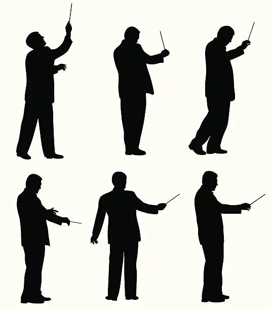 Vector illustration of Music Director Vector Silhouette