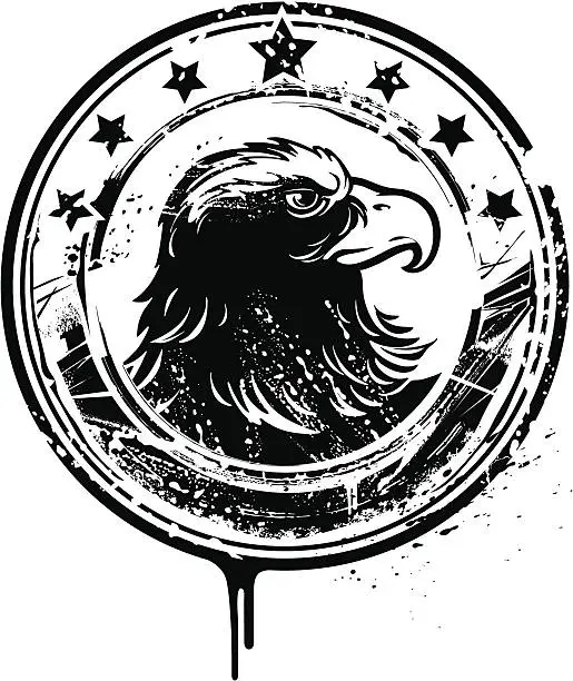 Vector illustration of Eagle Stamp