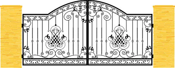 Vector illustration of vintage gate