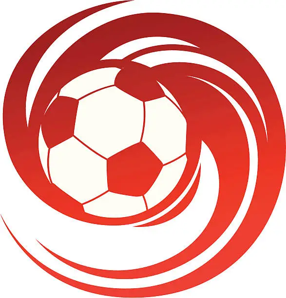 Vector illustration of Spinning soccer