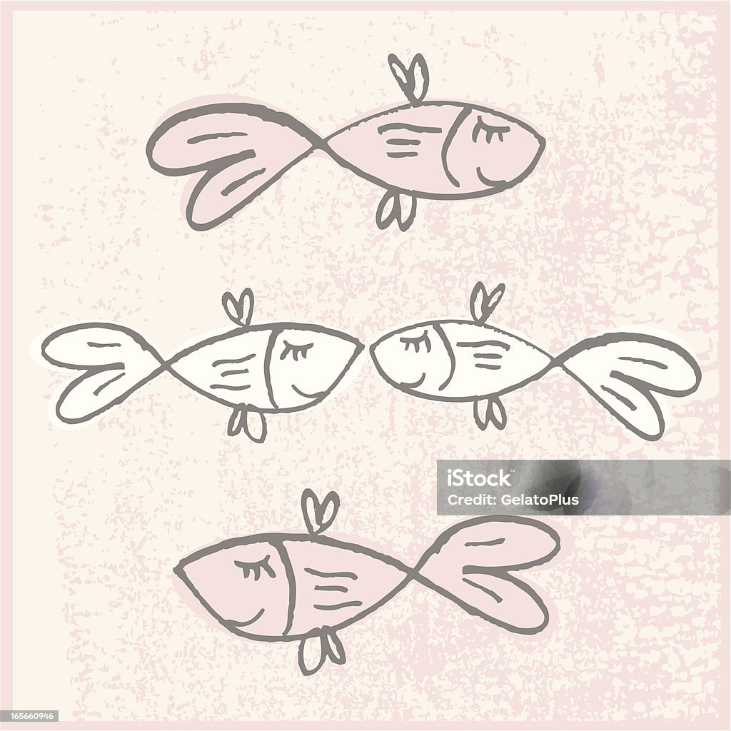 Heureux Embrasser poisson - clipart vectoriel de Amour libre de droits