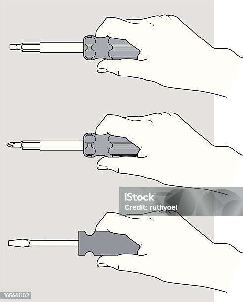 Hand With A Screwdriver Stock Illustration - Download Image Now - Instructions, Carpentry, Illustration