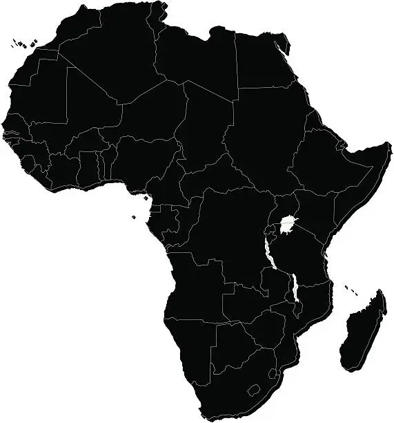 Vector illustration of Africa mono map