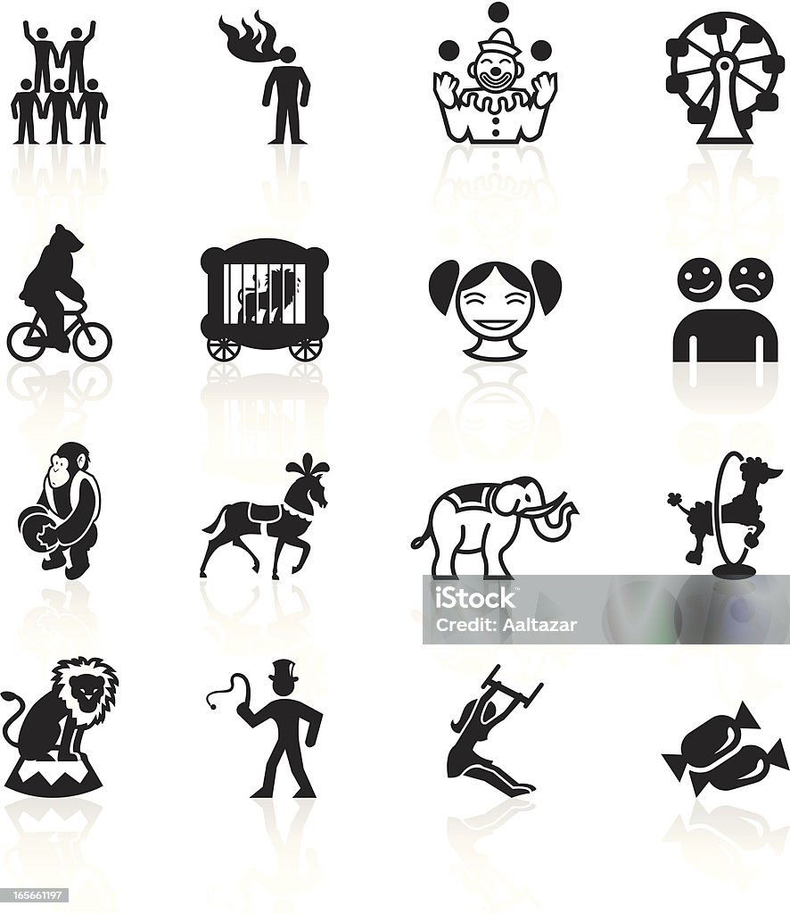 Noir symboles-Circus - clipart vectoriel de Cheval libre de droits