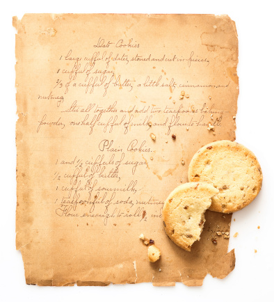 vintage hand written recipe for cookies