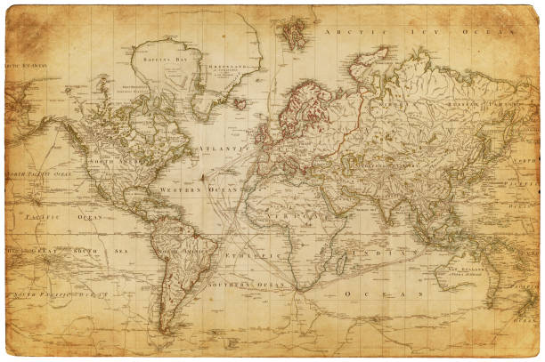 map of the world 1800 map of the world - 1800 old stock illustrations