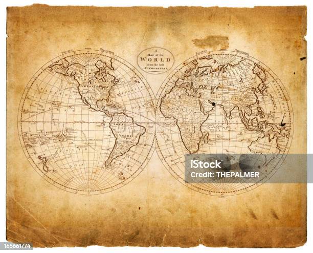 Mundo Hemisférios 1809 - Fotografias de stock e mais imagens de Mapa - Mapa, Hemisfério, Mapa do Mundo