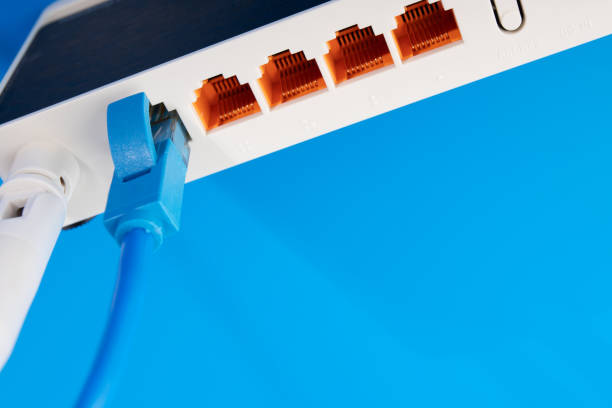 istock Internet router, powerful Wi-Fi signal for seamless online browsing 1656645745