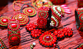 beautiful colorful Manufactures in the Bazaars of the city