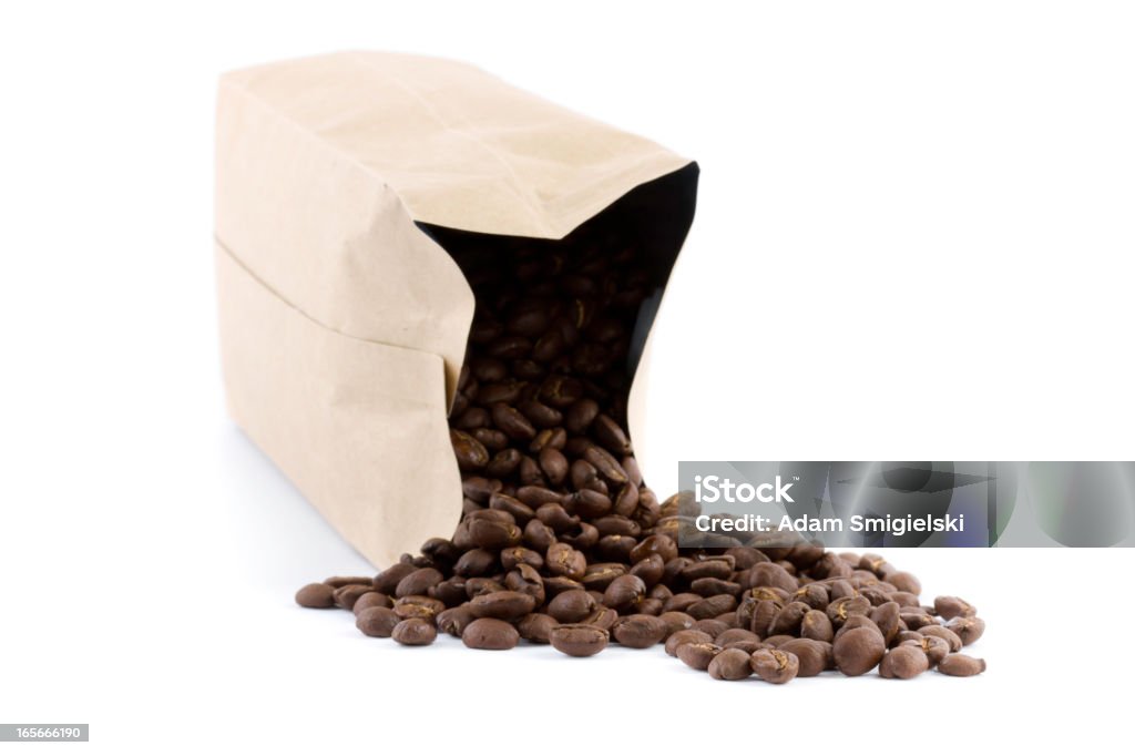 Bolsa com grãos de café - Foto de stock de Assado royalty-free