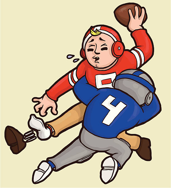 rozgrywający pierwsze sacked - quarterback sack stock illustrations