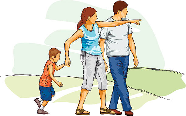 Sketch family A handmade illustration made in an digital tablet. craft activities for preschoolers stock illustrations