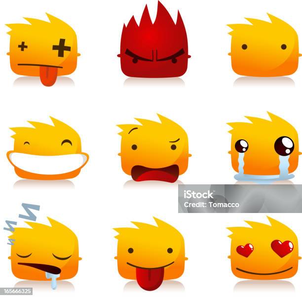 Ilustración de Avatar Perfil Avatars Fire Flame Smileys Con Cabezal Personas De y más Vectores Libres de Derechos de Emoticono