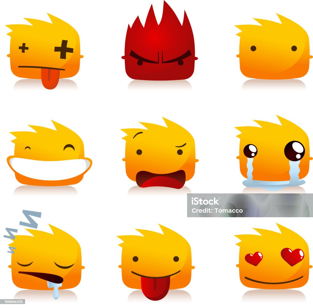 アバター背アバター Fire Flame Smileys 人々のコレクションで頭 - 顔文字のロイヤリティフリーベクトルアート