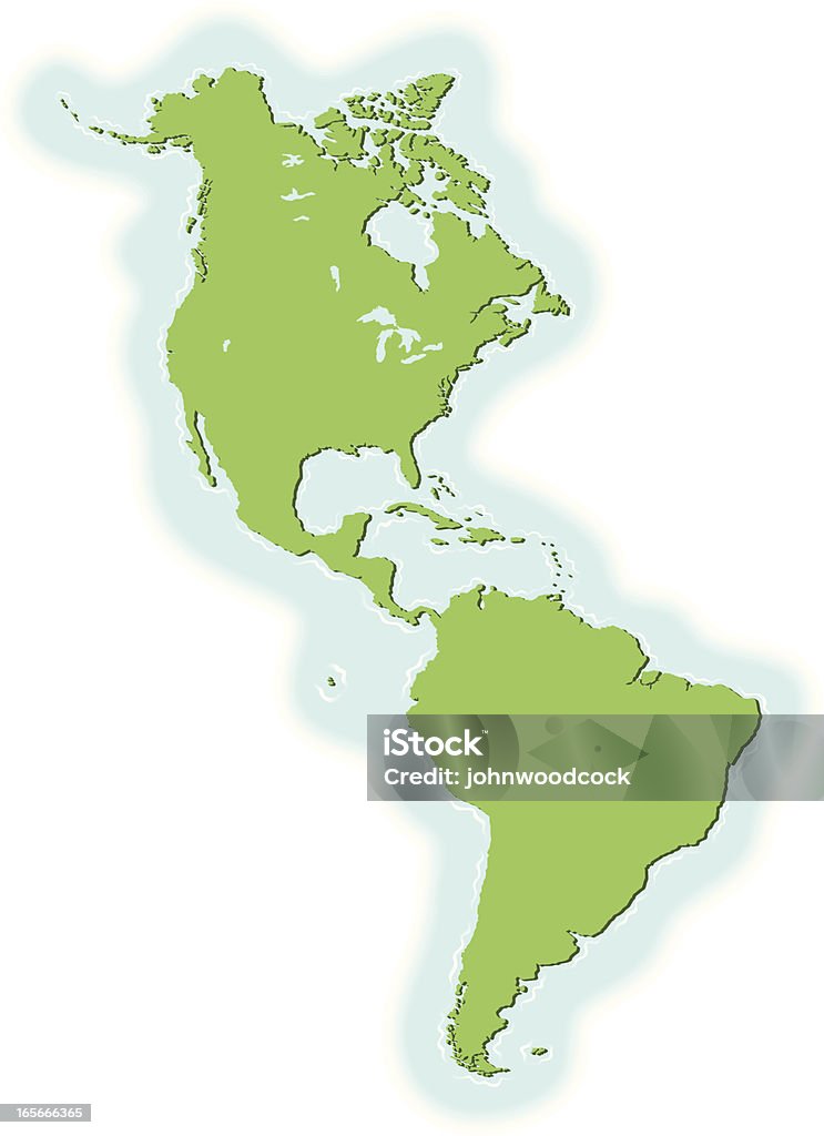 L'America mappa - arte vettoriale royalty-free di Carta geografica