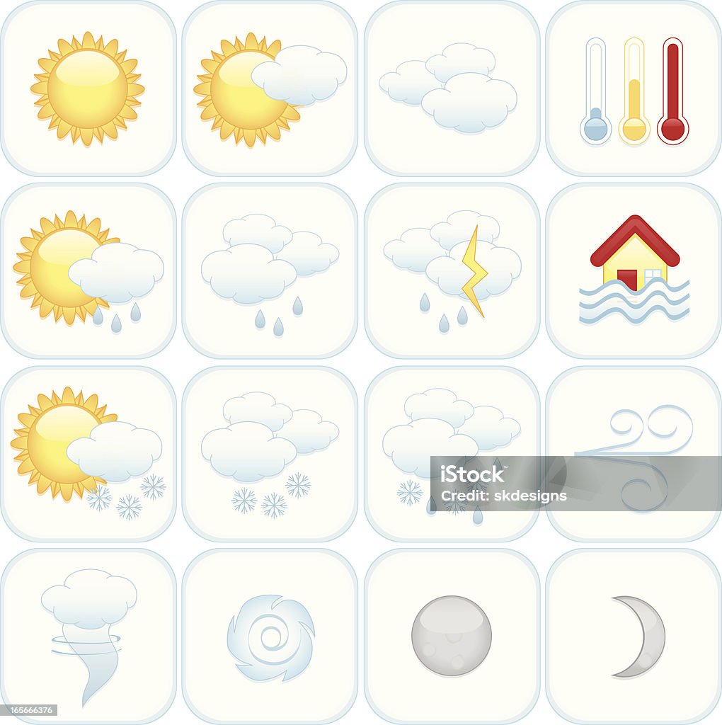 Icônes météo série - clipart vectoriel de Blanc libre de droits