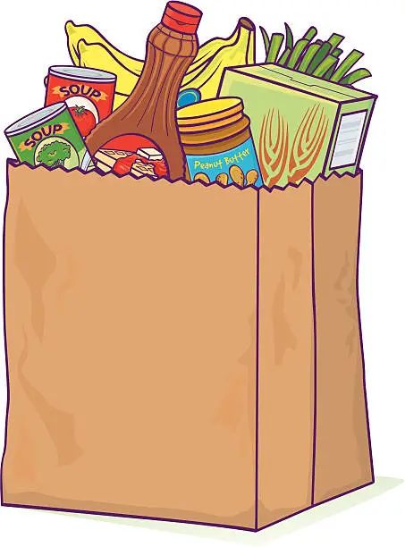 Vector illustration of Grocery bag