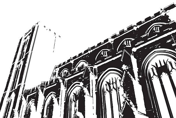 Ripon Cathedral in Silhouette Ripon Cathedral in Silhouette - North Yorkshire, England. ripon building stock illustrations