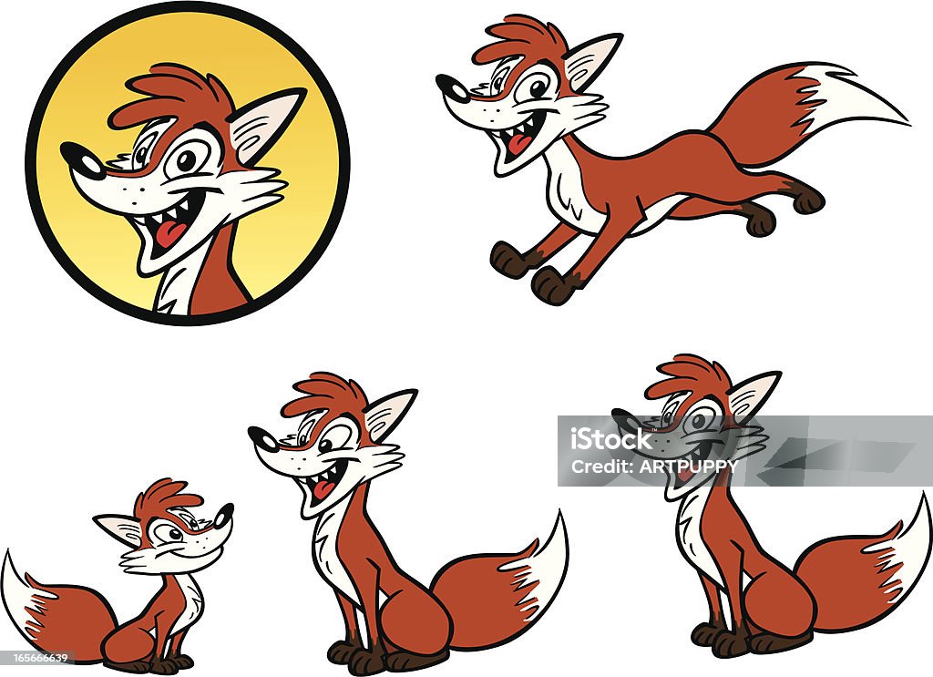 Fox dos - Vetor de Animal royalty-free