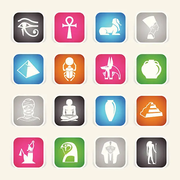 Vector illustration of Multicolor Icons - Egypt