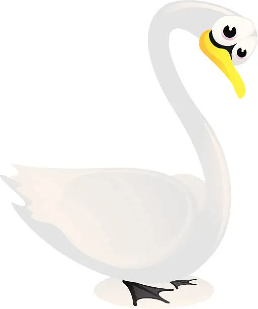 Vector illustration of Swan Cartoon