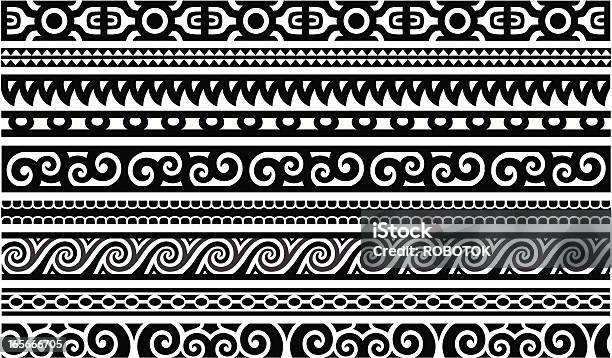 Maori Designs Borders Stock Illustration - Download Image Now - Polynesian Culture, Tattoo, Indigenous Culture
