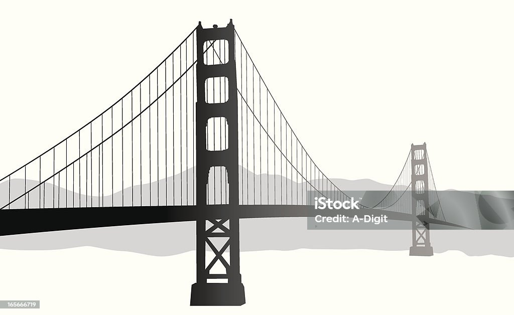 SuspensionBridge - Vetor de Golden Gate Bridge royalty-free
