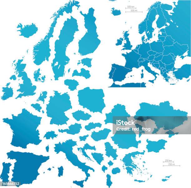 Europe All States Simplified Stock Illustration - Download Image Now - Austria, Germany, Europe