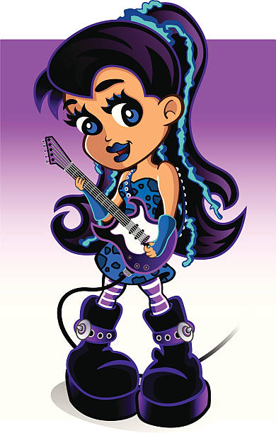 Punk Rock Girl vector art illustration
