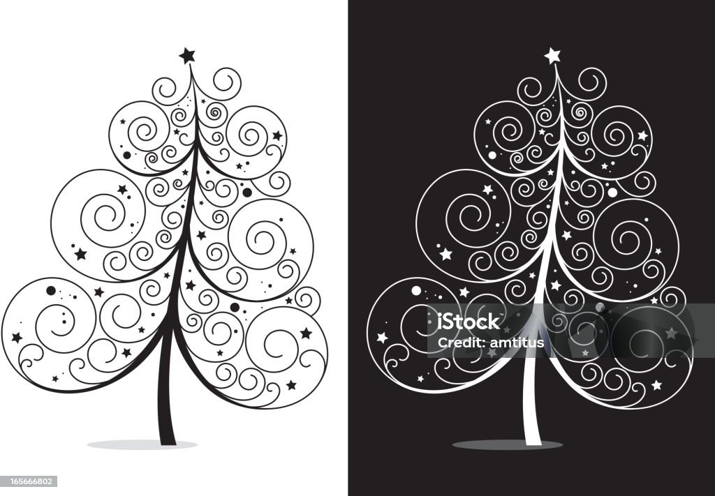 xmas swirl decorative xmas tree design Abstract stock vector
