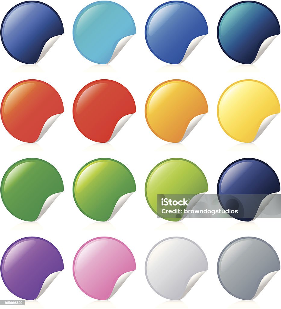 Peeled Stickers Round stickers for your Web site or print project. Clip Art stock vector