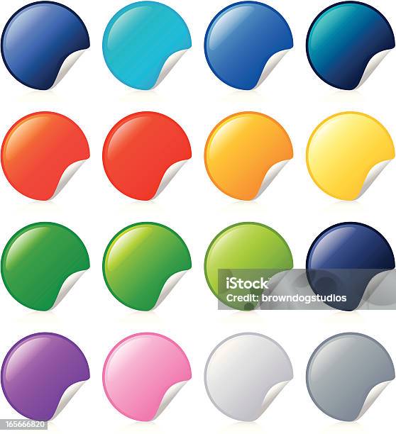 Peeled Stickers Stock Illustration - Download Image Now - Clip Art, Clipping Path, Color Image